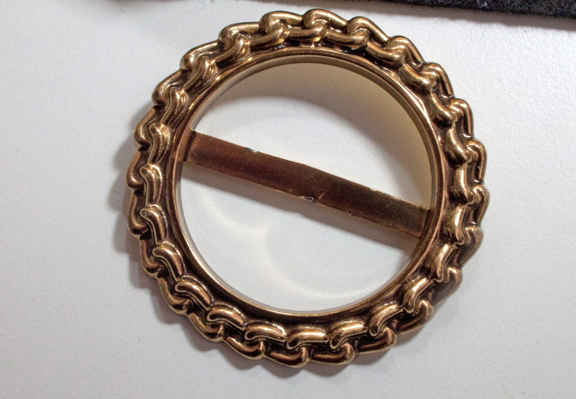 Belt buckle 40mm gold round clasp vintage belt buckle Etsy