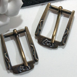 2 Schnallen 20mm kleine Schnallen Gürtelschnallen Metall bronzefarben Gürtelschließe, SchnallenARTen, ART. 1018