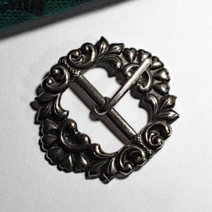 Vintage Trachten Gürtelschnalle 30mm Metall silberfarben mit Dorn Trachtenschnalle Gürtelschließe Metallschnalle, SchnallenARTen, ART. 803