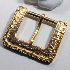 Gürtelschnalle 30mm goldfarben matt Metall Gürtelschließe mit Dorn Schnalle Trachtenschnalle, SchnallenARTen, ART. 804