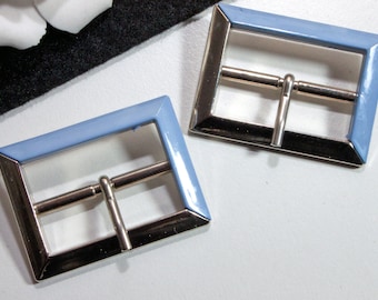 2 belt buckles 30 mm light blue, silver, buckles, old belt buckles, metal buckle, retro, belt buckle, buckle types