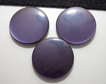 3 large vintage buttons 38 mm purple, coat buttons, simple, plastic buttons, large buttons, buckle types