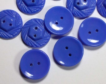 10 vintage glazen knoppen 18 mm blauw, knoppen, glas, oude knoppen, vintage, Neugablonz, effen, verzamelobjecten, gesptypes