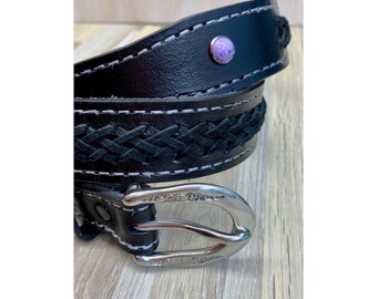 Leather Belt Women’s hand made custom leather tooled belt