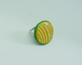 Bague "VOLUTES" en pâte polymère