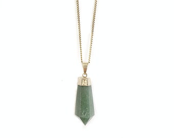 Aventurine necklace gold plated