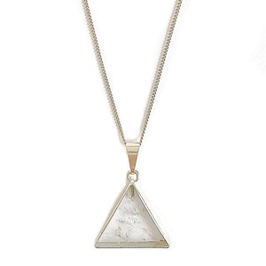 Rock crystal triangle necklace gold plated, 2 cm