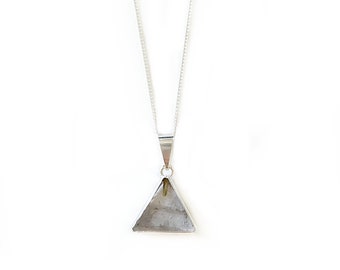 Rock crystal triangle necklace silver-plated, 1.5 cm