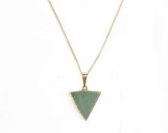 Aventurine Triangle Collar Chapado en Oro