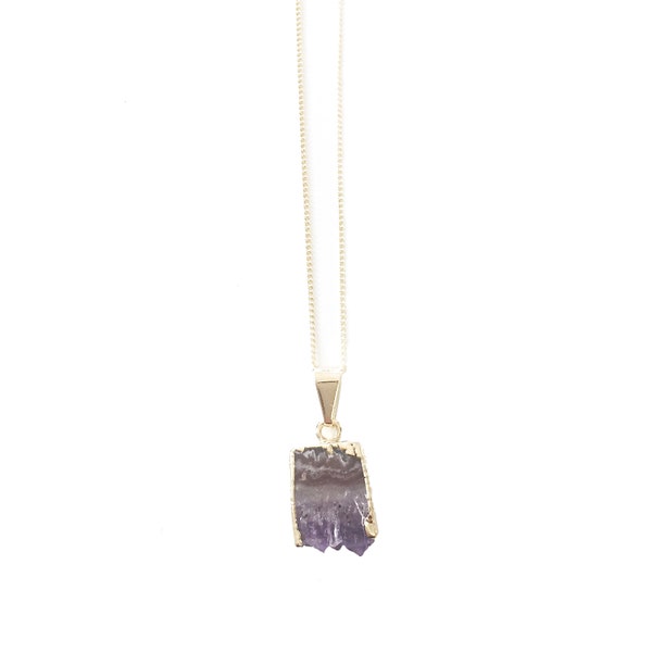 Amethyst gemstone necklace gold-plated