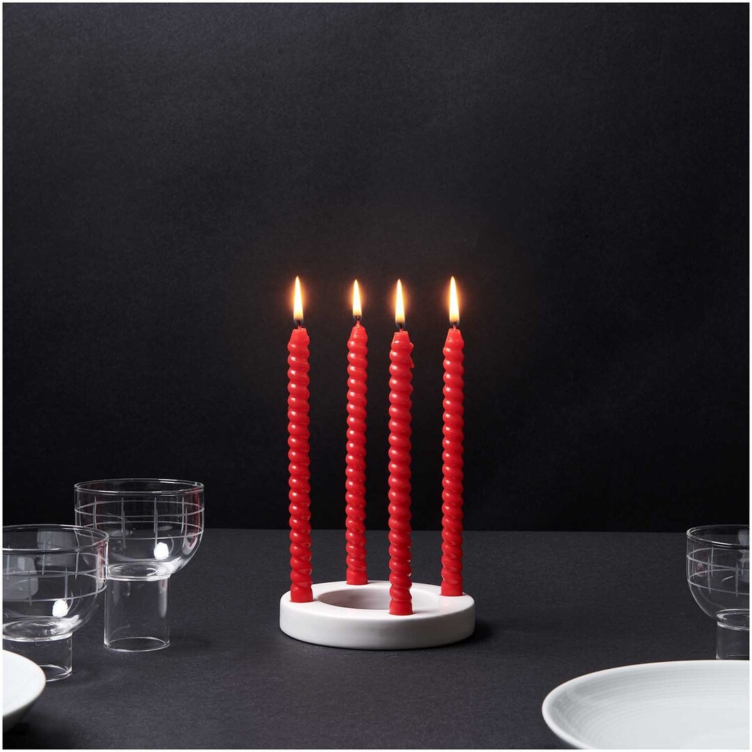 Advent Wreath Candle Holder Ceramic White Etsy