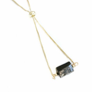 Tourmaline bracelet gemstone bangle black Schörl gold plated