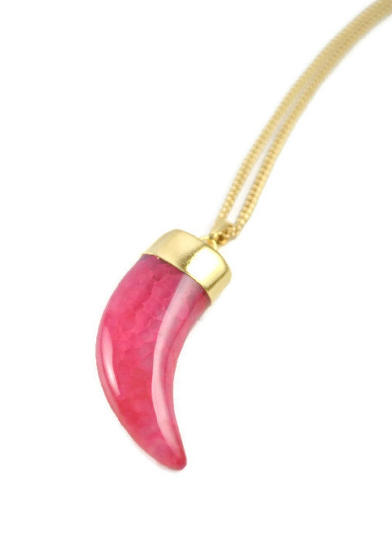 Collar de ágata con ágata rosa imagen 1