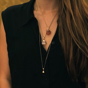 Rose quartz necklace, silver-plated image 2
