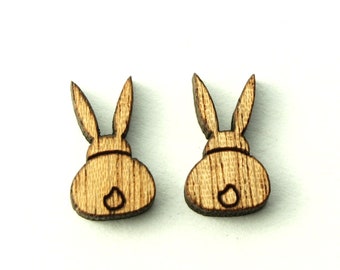 Ohrstecker Hase Kaninchen Holz Ohrringe Stecker