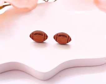 Ohrstecker Ball American Football Rugby Holz Ohrringe Stecker