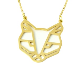 Chain Puma big cat cat decorated stainless steel pendant golden lion panther