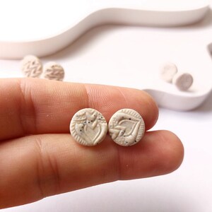 Ohrstecker Polymer Clay Marmor Stein grau Kieselsteine Ohrringe Muster nach Wahl