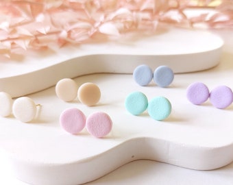 Ohrstecker Polymer Clay Pastell lila rosa blau rund Ohrringe Farbe nach Wahl