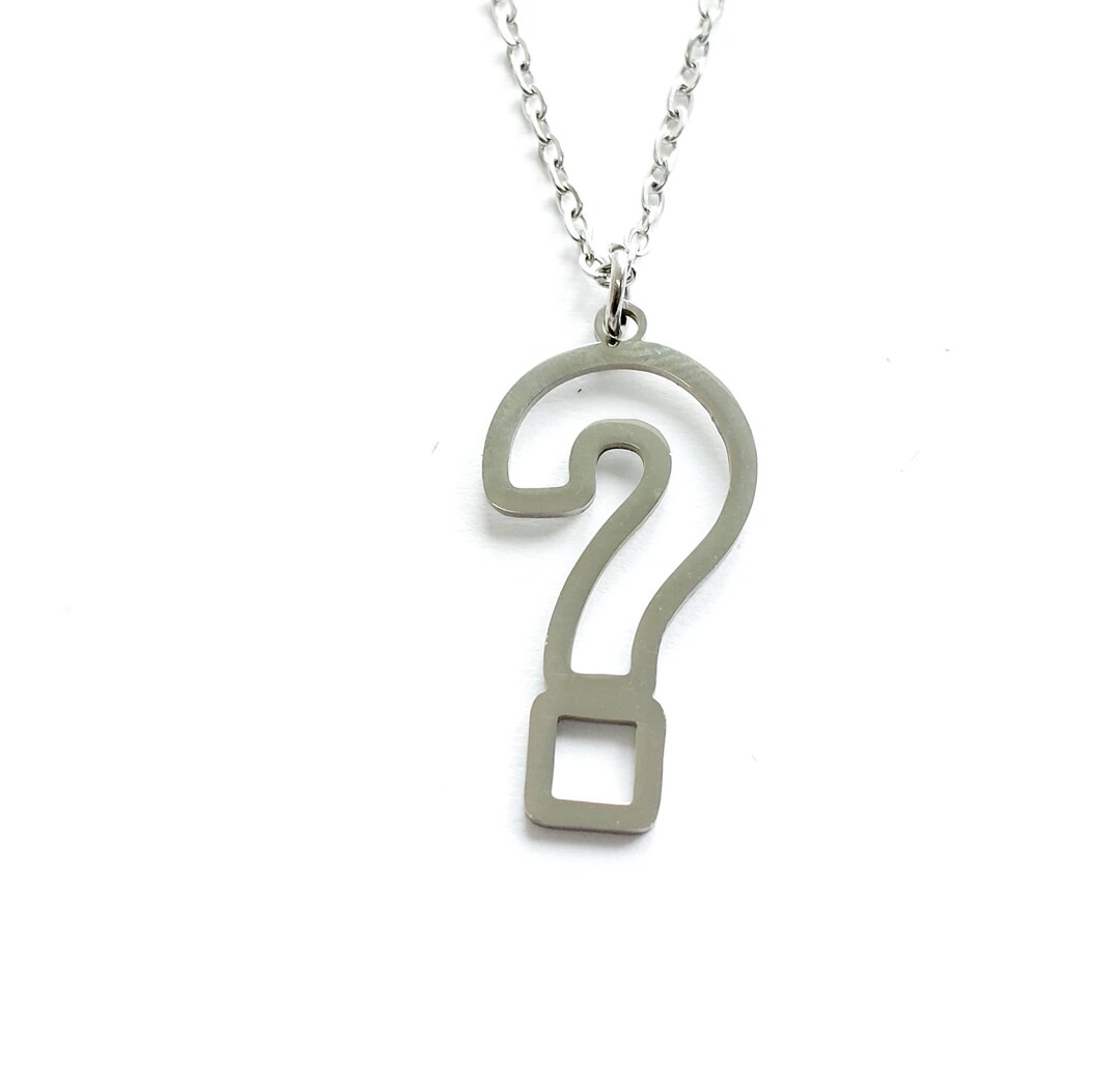 Chain Question Mark Symbol Teacher School Stainless Steel Pendant ...