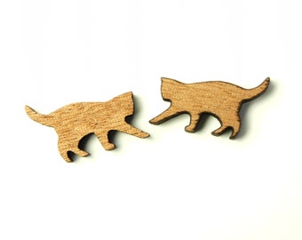 Pendientes de madera de gato Studs