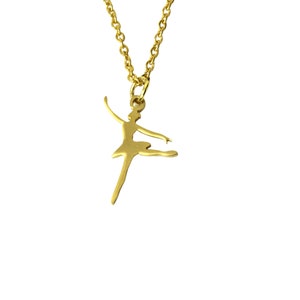 Necklace of your choice stainless steel ballerina dancer ballet tutu golden