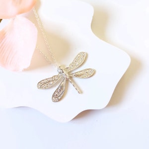 Necklace Dragonfly Pendant Silver