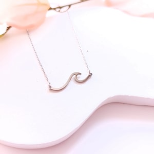 Chain wave water pendant silver