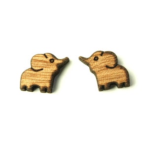 Stud Earrings Elephant Wood Earrings Stud
