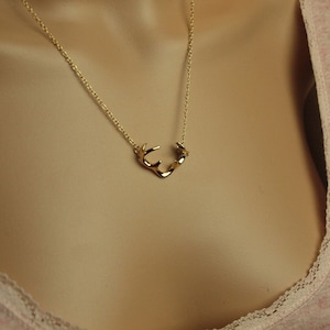 Chain Antler Pendant Deer Buck Golden