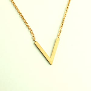Kette Edelstahl V Dreieck Muster Anhänger rosé golden geometrisch