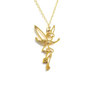 Necklace Fairy Elf Fairytale Magic Flying Wings Girl Stainless Steel Gold Silver