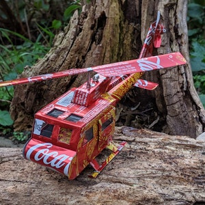 Recycled Tin Can Model: Coke Hue Helicopter image 2