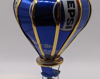 Recycled Tin Can Model: Large Pepsi hot air balloon