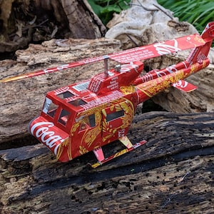 Recycled Tin Can Model: Coke Hue Helicopter image 1