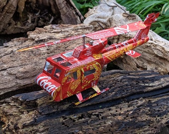 Recycled Tin Can Model: Coke Hue Helicopter