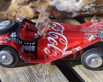 Recycled Tin Can Model: Large Coke / Coca-cola Classic car