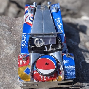 Recycled Tin Can Model: Large Pepsi Classic car