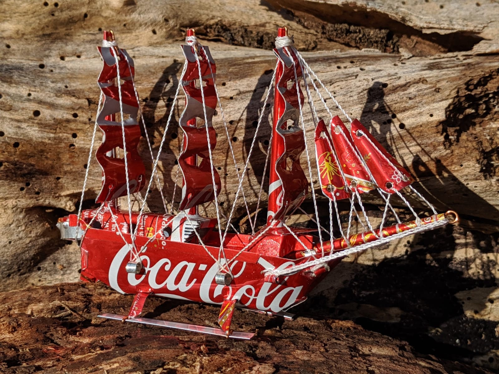 Recycled Tin Can Model: Coke / Coca-cola Tall ship