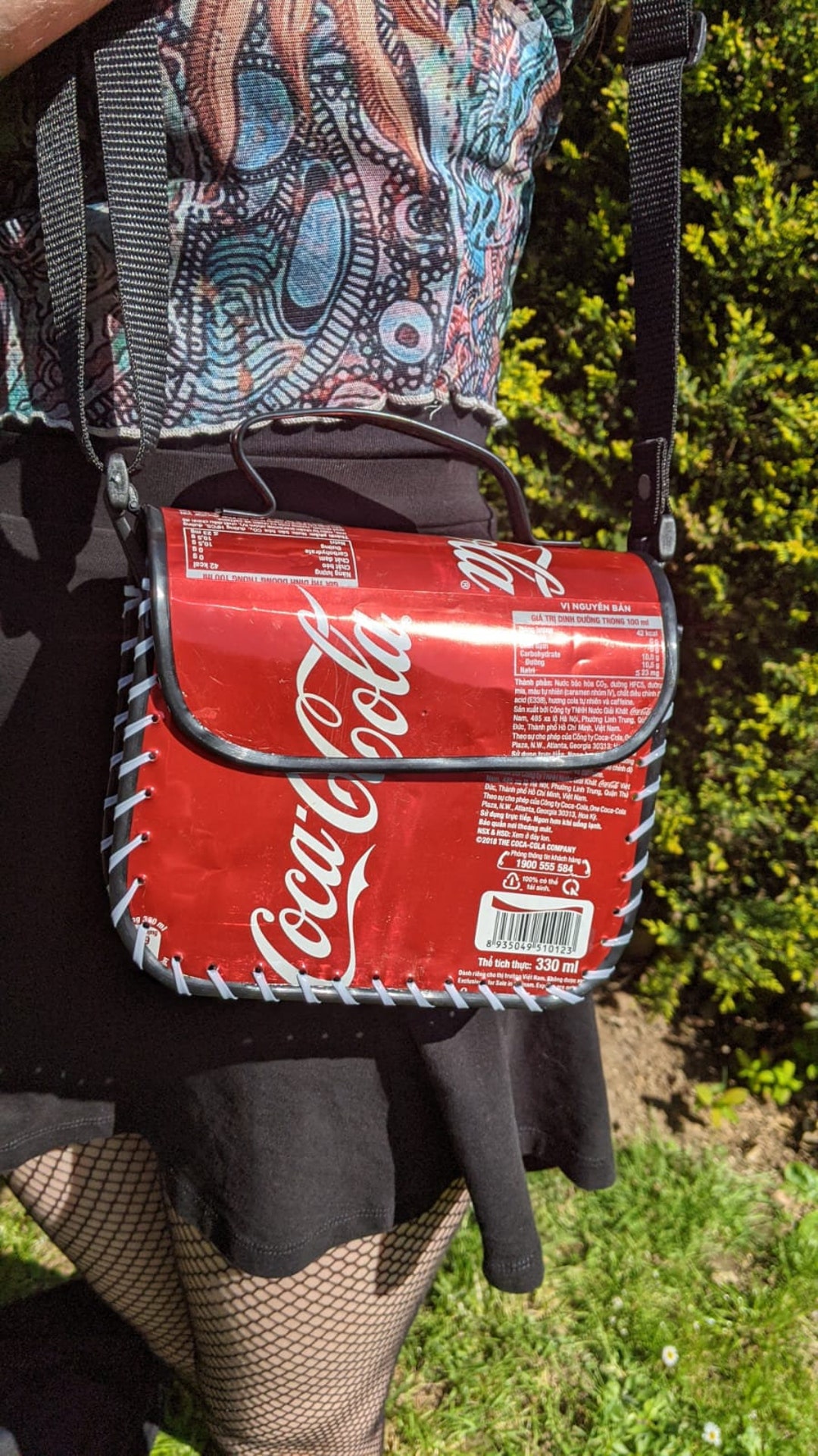 Recycled Tin Can Bag Coke Coca cola Shoulder Bag Etsy