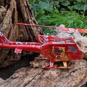 Recycled Tin Can Model: Coke Hue Helicopter image 4