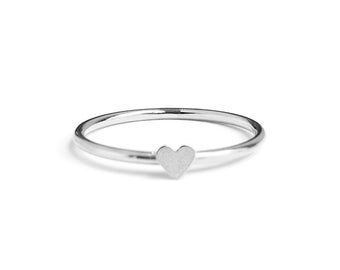 Heart ring, silver ring with a small heart