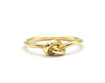 750-Goldring mit Knoten, Infinityring, Knotengoldring, Verlobungsring