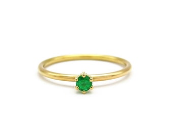 750-Goldring mit Smaragd, Verlobungsring