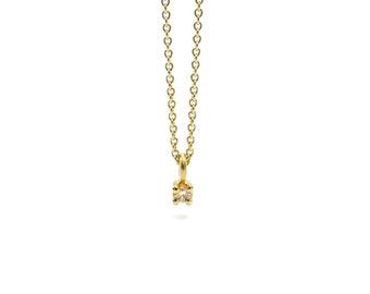 750-Goldkette mit zimtbraunem Brillant, Brillantgoldkette