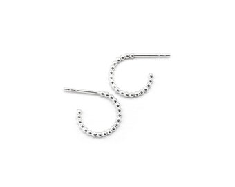 petites boucles d'oreilles en perles d'argent, boucles d'oreilles à tige, boucles d'oreilles en perles