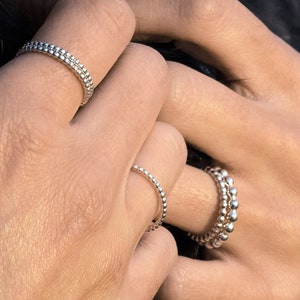 Stacking ring 'Ti Amo' A15 Silver bead ring image 2