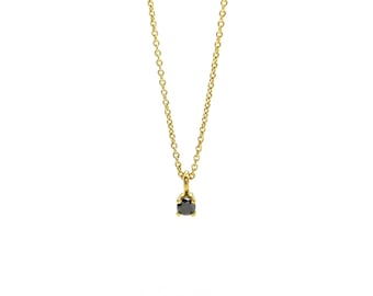 750 gold chain with black brilliant, brilliant gold chain