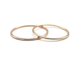 Rose gold wedding rings, wedding rings, 585 rose gold wedding rings, narrow wedding rings
