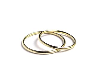anillos de boda estrechos, oro amarillo 585, anillos de boda de oro
